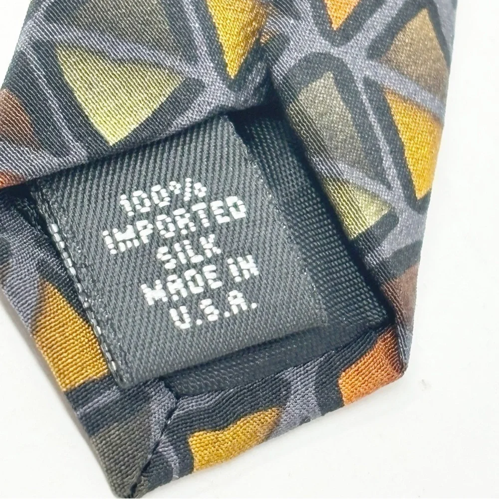 GRATEFUL DEAD Men’s Gray Gold Geometric Tie DUPREE’S DIAMOND Fifth Set 1996 USA